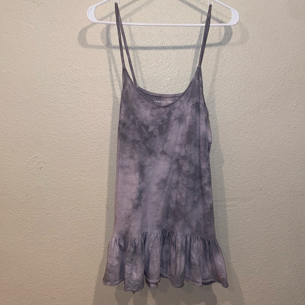 Small American Eagle oversized tanktop. Light olive green marbling color.